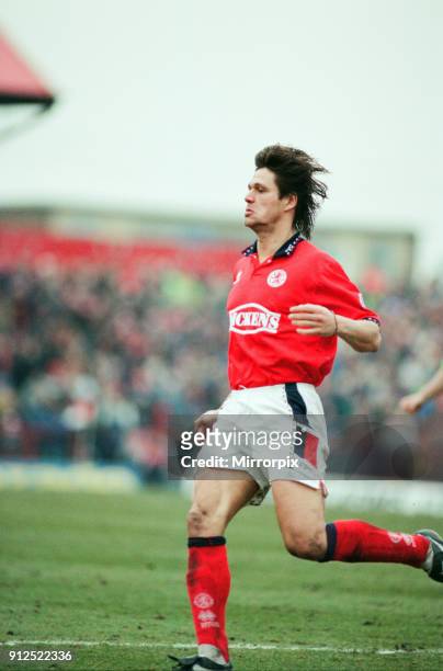 Middlesbrough 3-0 Bristol City, league division one match at Ayresome Park, Saturday 4th March 1995. Uwe Fuchs, Hat trick.