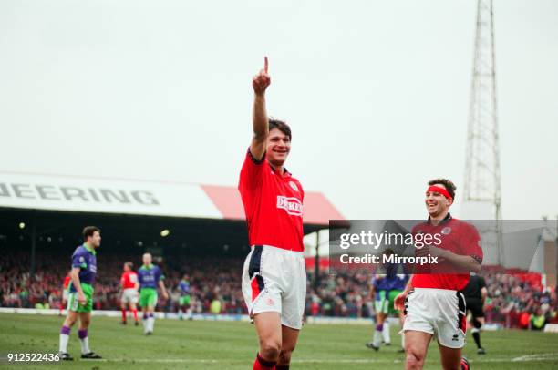 Middlesbrough 3-0 Bristol City, league division one match at Ayresome Park, Saturday 4th March 1995. Uwe Fuchs, Hat trick.