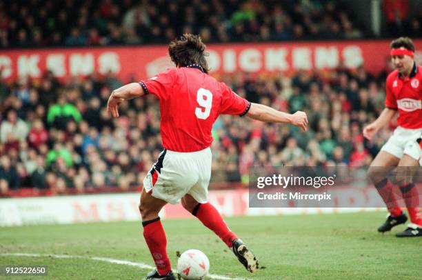 Middlesbrough 3-0 Bristol City, league division one match at Ayresome Park, Saturday 4th March 1995. Uwe Fuchs, Hat trick.