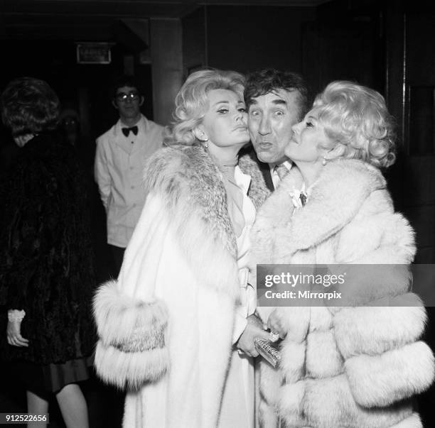 Frankie Howerd, took the two Gabor sisters Eva and Zsa Zsa, out for a different evening's entertainment watching greyhound racing at White City. The...