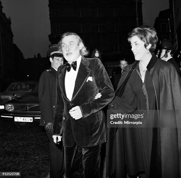 The Royal Film Performance of 'The Three musketeers' at the Odeon Leicester Square, London. Spike Milligan with his wife Paddy Milligan, 25th March...