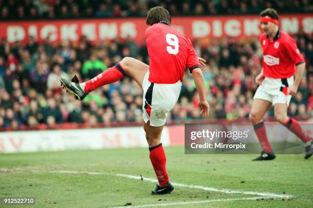 Middlesbrough 3-0 Bristol City, league division one match at Ayresome Park, Saturday 4th March 1995. Uwe Fuchs, Hat trick.