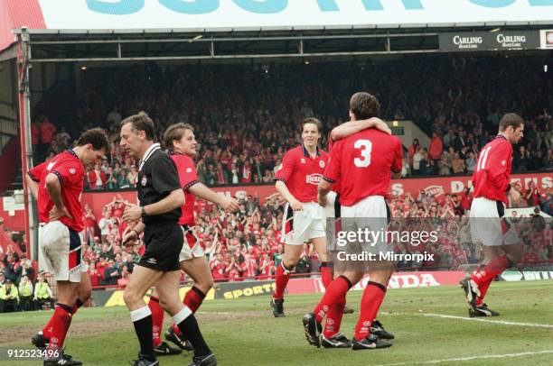 Middlesbrough v Luton Town, the last match played at Ayresome Park. Final Score 2-1 to Middlesbrough. League Division 1, 30th April 1995.