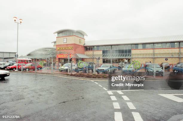 Morrisons Supermarket at Berwick Hills new complex, Middlesbrough, 17th April 1998.