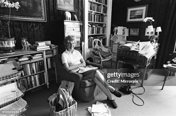 Deborah Cavendish, Duchess of Devonshire, pictured in her study at Chatsworth House, Derbyshire, 30th June 1976.