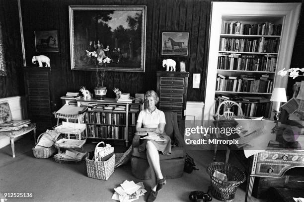 Deborah Cavendish, Duchess of Devonshire, pictured in her study at Chatsworth House, Derbyshire, 30th June 1976.