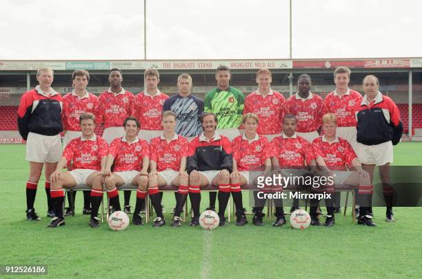 Walsall FC, Pre Season Photo-call, 30th July 1993. Football Team, Squad. Walsall FC Back l-r Eric McManus, Mike Cecere, Karl Lightbourne, Stuart...