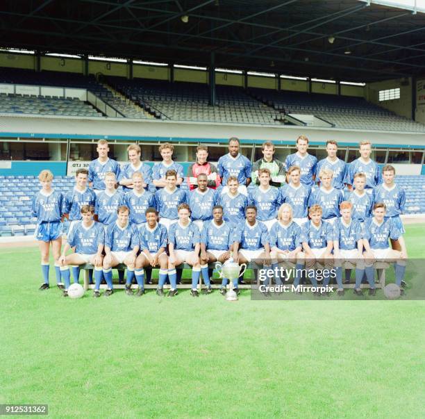 Birmingham City FC, Pre Season Photo-call, 23rd August 1991. Football Team, Squad. Birmingham City. FRONT ROW, from left: David Foy, Eric Hogan, Andy...