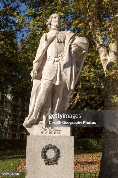 Statues of Spanish monarchs, Plaza de Oriente, Madrid, Spain, King Ramiro I of Aragon.