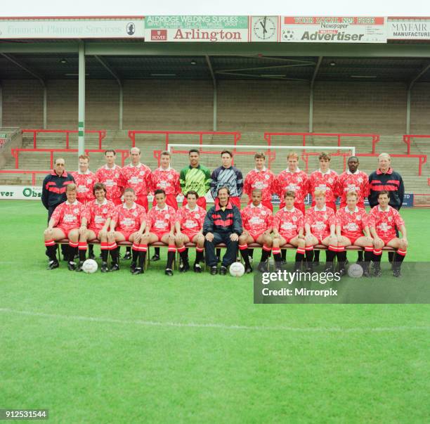 Walsall FC, Pre Season Photo-call, 12th August 1992. Football Team, Squad. Walsall FC. Left to right back Tom Bradley , Scott Ollerenshaw, Kevin...