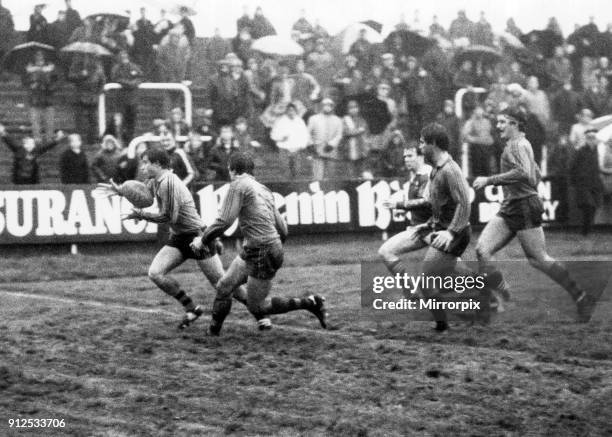 Llanelli v Australia rugby match, during the Australia tour of Britain and Ireland. Llanelli won: Llanelli 19, Australia 16, 20th November 1984.