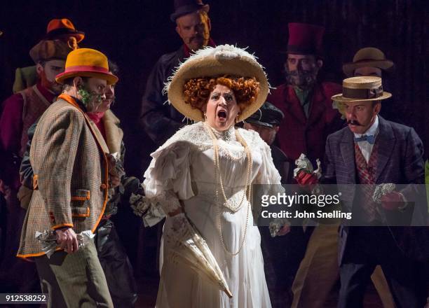 Sarah Pring, as Mrs Alexander, performs on stage during a performance of Satygraha at English National Opera at London Coliseum on January 30, 2018...