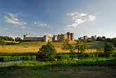 Alnwick Castle and River Aln, Northumberland