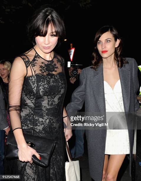 Daisy Lowe and Alexa Chung depart the Playboy party co-hosted by Kate Moss and Marc Jacobs to mark Playboy's 60th anniversary issue at the Playboy...