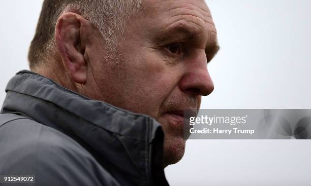 Dean Richards, Director of Rugby of Newcastle Falcons during the Anglo-Welsh Cup match between Bath and Newcastle Falcons at the Recreation Ground on...