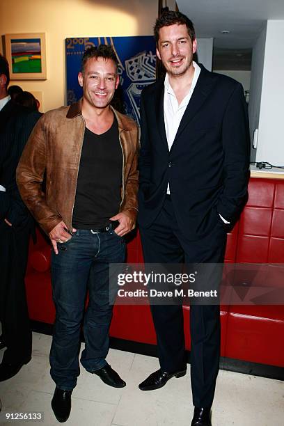 Toby Anstsis and guest attend the Macmillan De'Longhi Art Auction 2009 at The Avenue on September 29, 2009 in London, England.