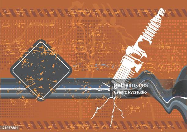 spark plug - energy stencil ii - race start lights stock illustrations