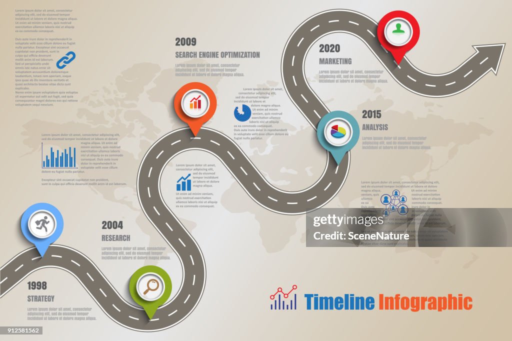 Business Rpoad Map Business Road Map Timeline Infographic Vector Illustration High-Res ...