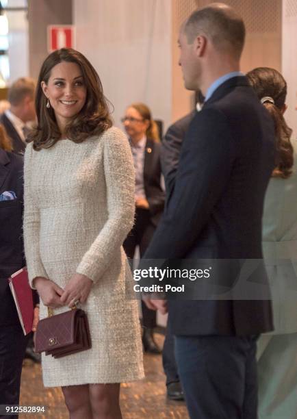 Prince William, Duke of Cambridge and Catherine, Duchess of Cambridge meet with academics and practitioners to discuss Sweden's approach to managing...