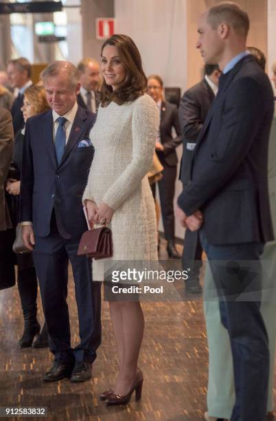 Prince William, Duke of Cambridge and Catherine, Duchess of Cambridge meet with academics and practitioners to discuss Sweden's approach to managing...