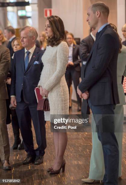 Prince William, Duke of Cambridge and Catherine, Duchess of Cambridge meet with academics and practitioners to discuss Sweden's approach to managing...