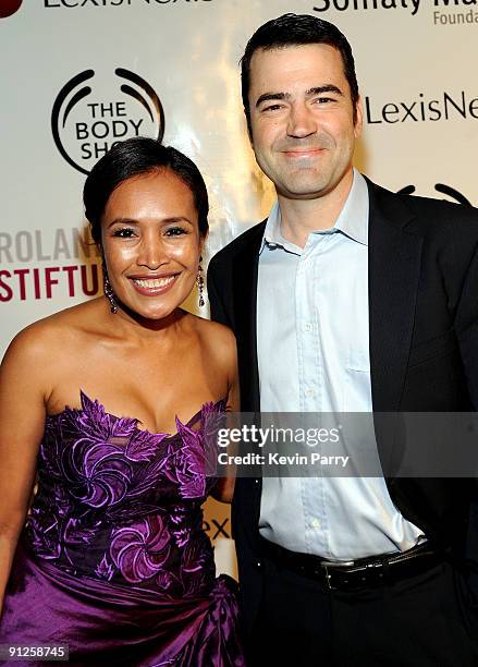 Founder Somaly Mam and actor Ron Livingston arrive at the Somaly Mam Foundation's 2nd annual Los Angeles Gala held at a private residence on...