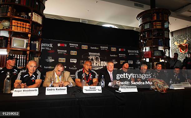 Boxers David Tua and Shane Cameron speak to the media during a Press Conference ahead of their fight on Saturday night at Northern Steamship on...