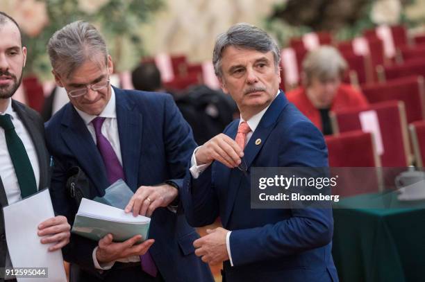 Ralf Speth, chief executive officer of Jaguar Land Rover Plc, arrives for the CEO council at the Great Hall of the People in Beijing, China, on...