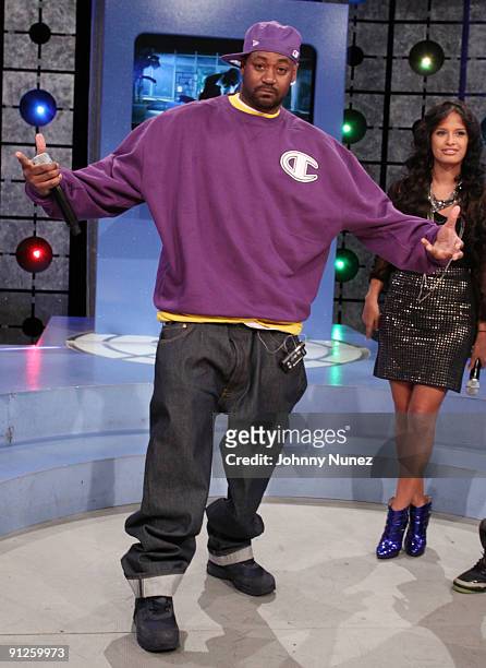 Ghostface and Rocsi on BET's "106 & Park" at BET Studios on September 28, 2009 in New York City.