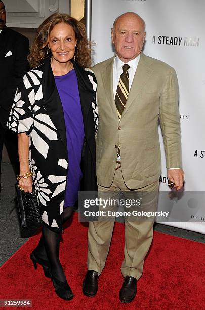 Diane von Furstenberg and Barry Diller attend "A Steady Rain" Broadway opening night at the Gerald Schoenfeld Theatre on September 29, 2009 in New...