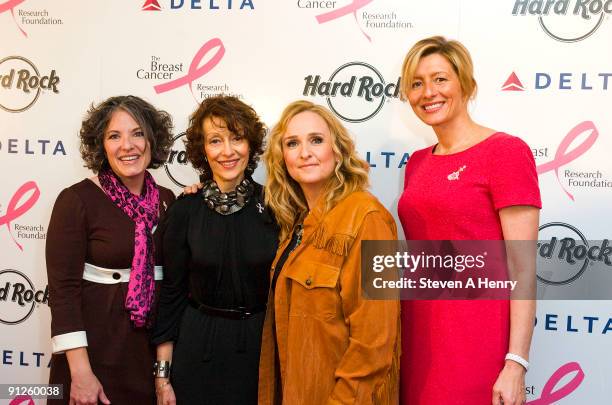 Delta's senior vice president of New York Gail Grimmett, Founder and Chair of the Breast Cancer Research foundation Evelyn Lauder, Musician Melissa...