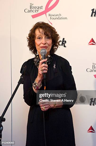 Socialite Evelyn Lauder attends Delta's kick off for Breast Cancer Awareness Month at JFK Airport on September 29, 2009 in New York City.