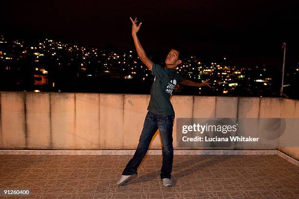 Irlan Santos da Silva, main character of the film "Only When I Dance", poses for a portrait at his home at Complexo do Alemao Shanty Town after the...