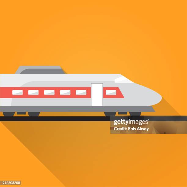 train flat icon - speeding locomotive stock illustrations