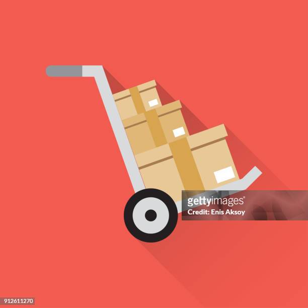 cargo package flat icon - box delivery stock illustrations