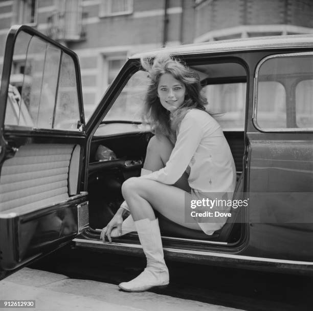 British actress and fashion model Charlotte Rampling, London, UK, 15th July 1968.