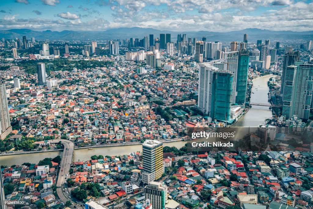 Vy över Makati Skyline, Metro Manila - Filippinerna
