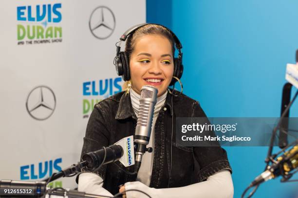 Rita Ora visits "The Elvis Duran Z100 Morning Show" at Z100 Studio on January 31, 2018 in New York City.