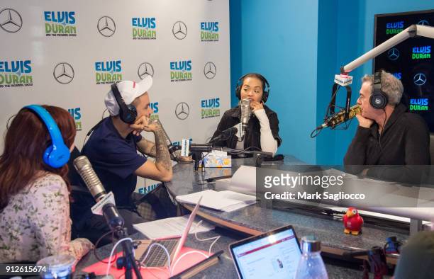 Liam Payne and Rita Ora visit "The Elvis Duran Z100 Morning Show" at Z100 Studio on January 31, 2018 in New York City.