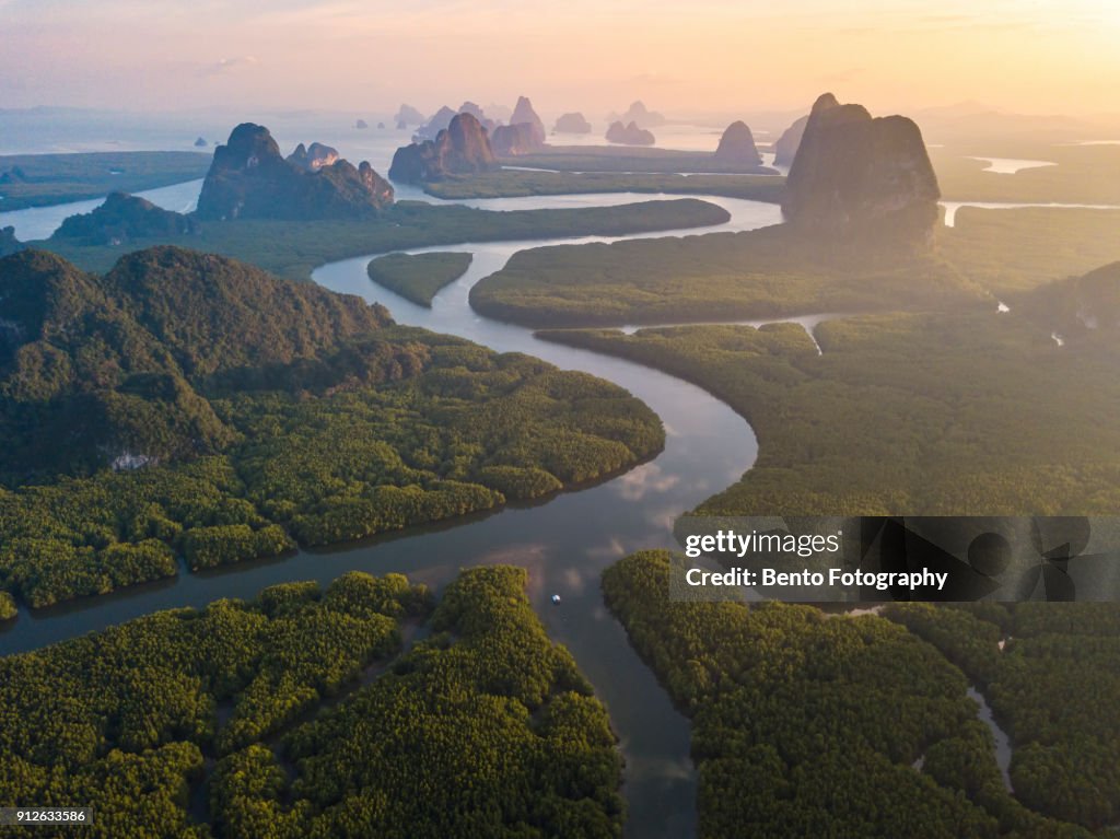 Unseen thailand : Phang nga bay in sunset
