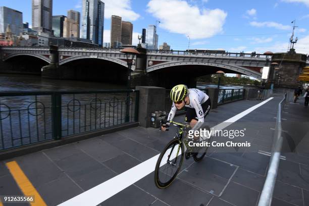 Georgia Williams Mitchelton-Scott competes in the Women's 2018 Herald Sun Tour Prologue, 1.6km Individual Time Trial, on January 31, 2018 in...