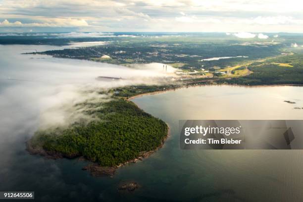 marquette michigan aerial - lake superior stock pictures, royalty-free photos & images