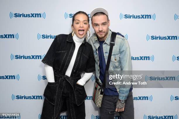 Rita Ora and Liam Payne visit SiriusXM at SiriusXM Studios on January 31, 2018 in New York City.