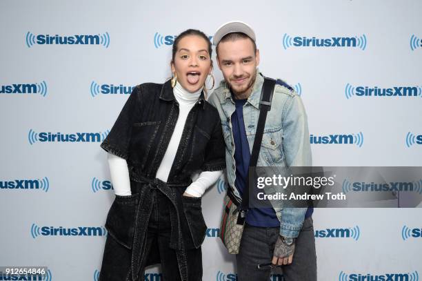 Rita Ora and Liam Payne visit SiriusXM at SiriusXM Studios on January 31, 2018 in New York City.