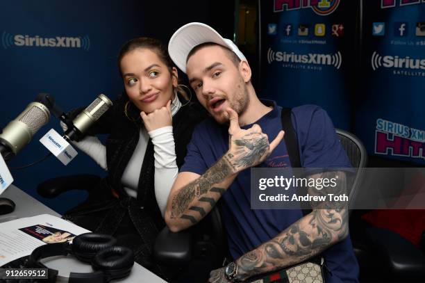 Rita Ora and Liam Payne visit SiriusXM at SiriusXM Studios on January 31, 2018 in New York City.