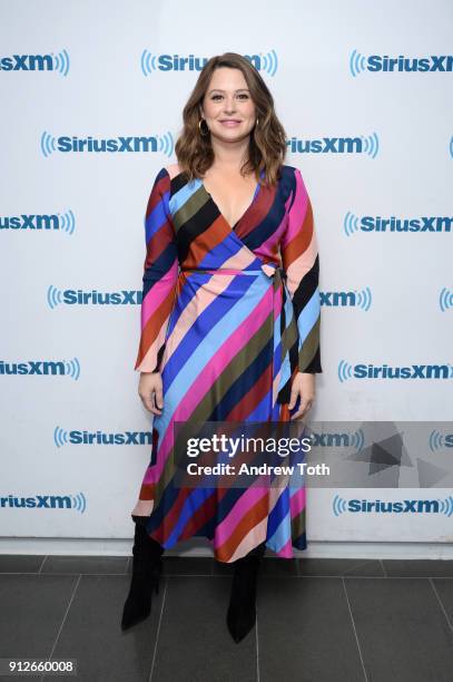 Katie Lowes visits SiriusXM at SiriusXM Studios on January 31, 2018 in New York City.