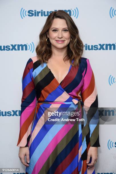 Katie Lowes visits SiriusXM at SiriusXM Studios on January 31, 2018 in New York City.
