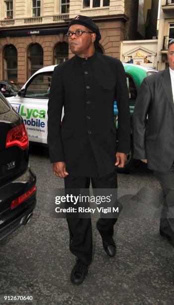 Samuel L. Jackson arrives at the FitFlop Shooting Stars Benefit closing ball at the Royal Courts of Justice on August 05, 2011 in London, England.