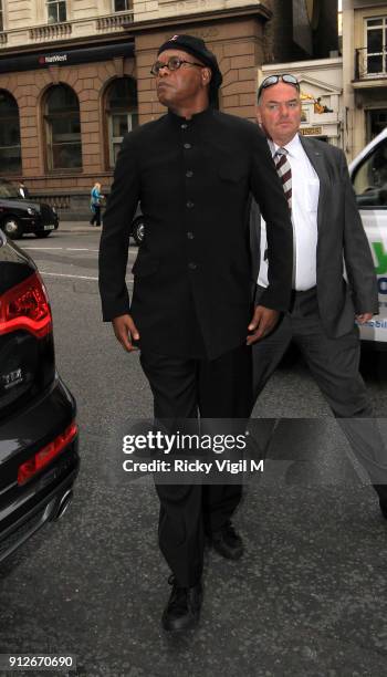 Samuel L. Jackson arrives at the FitFlop Shooting Stars Benefit closing ball at the Royal Courts of Justice on August 05, 2011 in London, England.