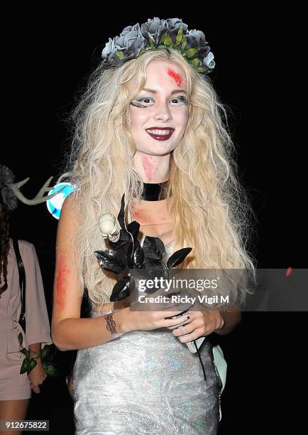 Guest attends the Death Of A Geisha VIP Halloween Party on November 1, 2014 in London, England.